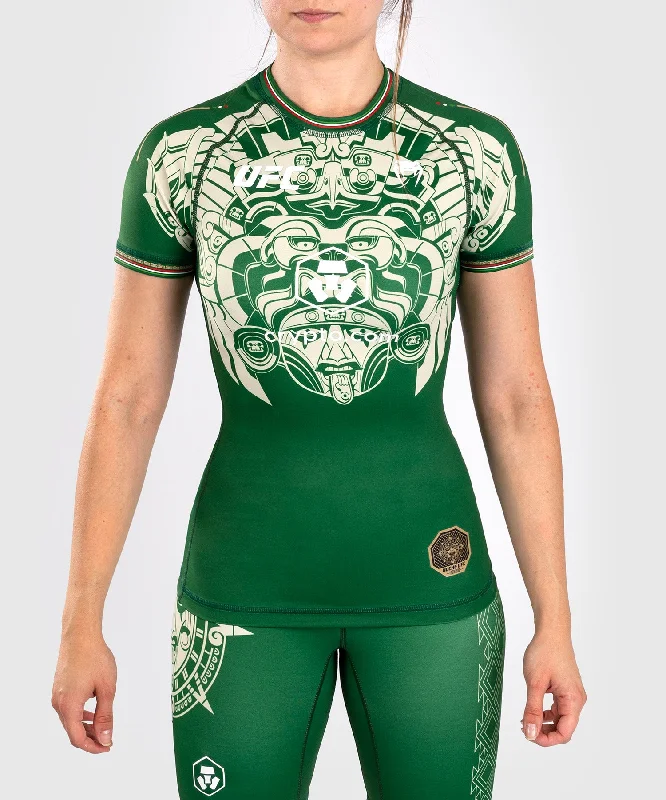 Stand-up collar design Noche UFC By Venum Authentic Fight Night Women’s Performance Short Sleeve Rashguard - Green