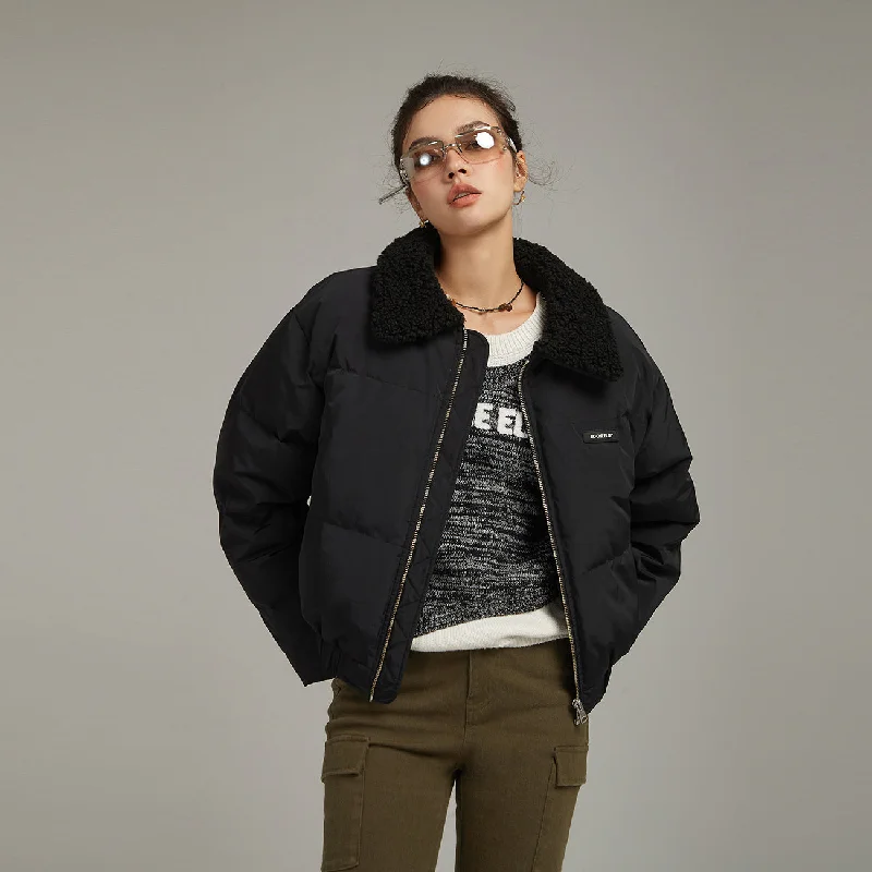 Elegant And Charming Wearable At Home Or Out Fluffy Collar Padded Jacket