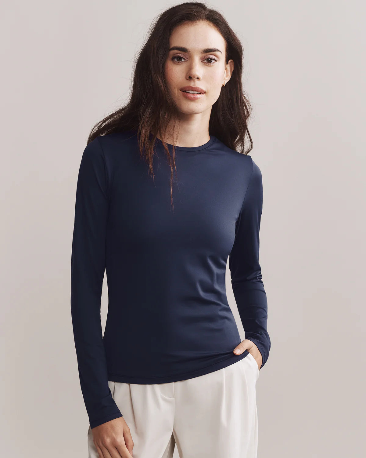 Multifunctional Style Designer Style Rhone Women's Ultimate Layer Long Sleeve T-Shirt - Navy Blue Multifunctional Style Designer Style Rhone Women's Ultimate Layer Long Sleeve T-Shirt - Navy Blue