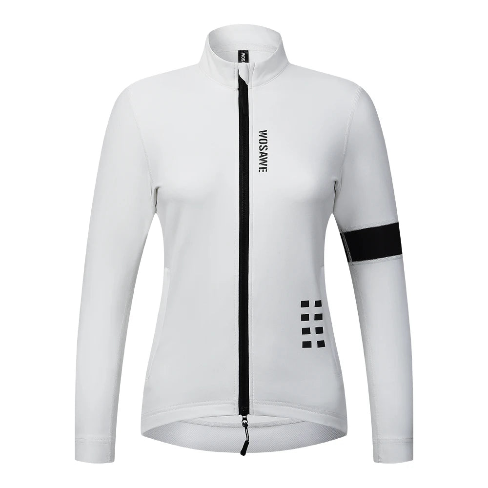 Fashionable Prints Soft And Comfortable Women Cycling Jerseys Winter Thermal Fleece Long Sleeve Coat Riding Bike Jacket Ropa Ciclismo Cycling Gym Clothes
