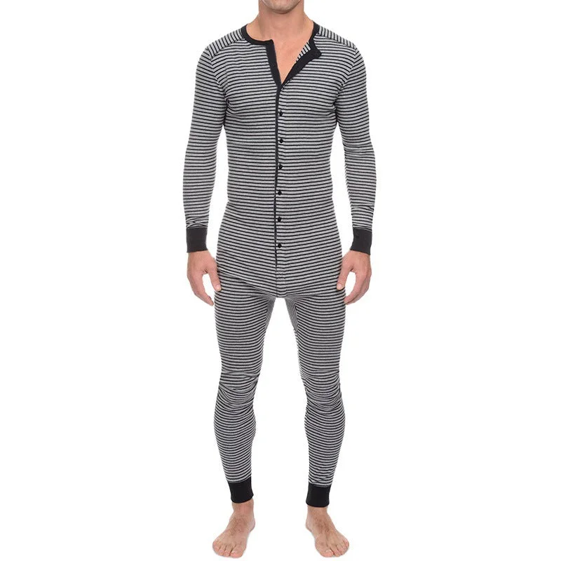 Fashionable Items Classic Series Casual Long Sleeves Jumpsuits Sleepwear for Men