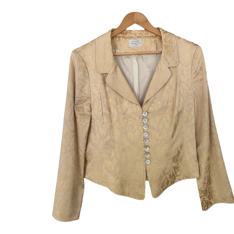 High Street Fashion French Style Caroline Charles Gold Brocade Jacket UK Size 14