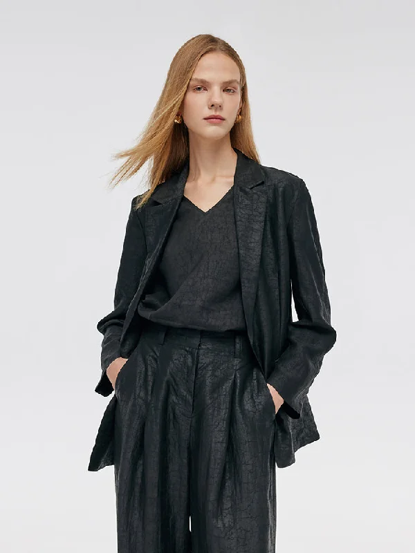 Sweet Style Personalized Clothing Xiang Yun Silk One-Button Women Blazer