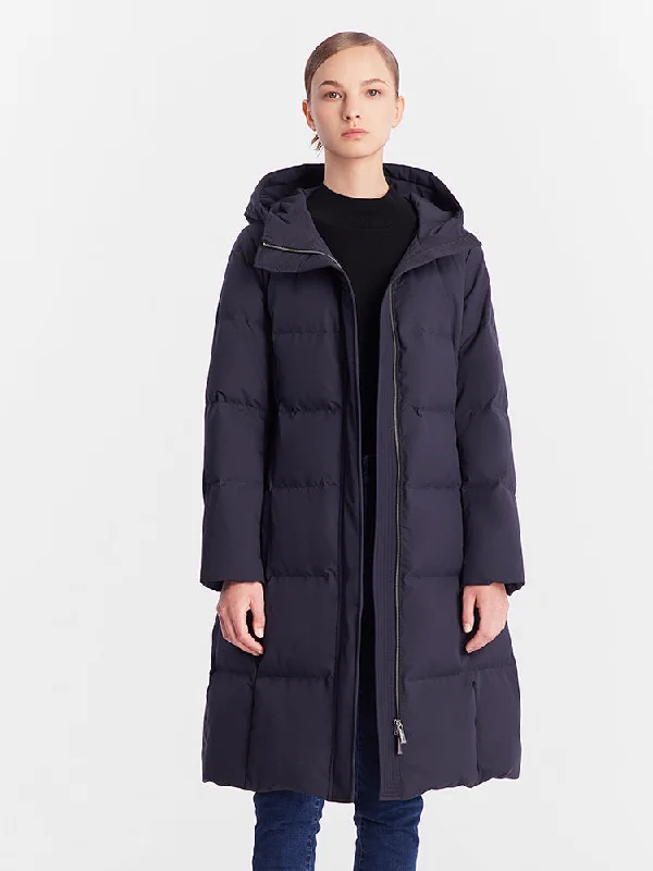 Fresh And Fashionable Youthful Street Fashion Hooded Long Goose Down Garment