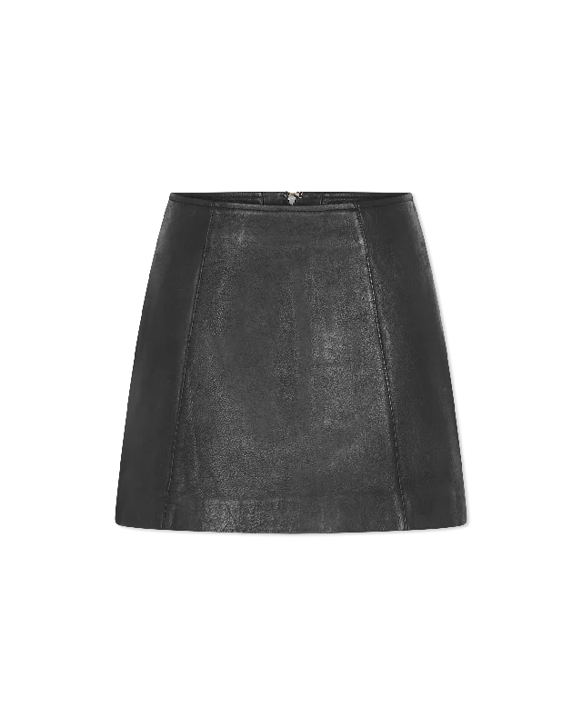Short Design Modern Tailoring Cillian Leather Mini Skirt