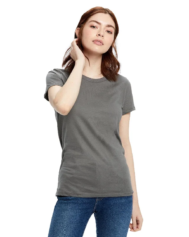 High-end Customization US Blanks Ladies Made in USA Short Sleeve Crew T-Shirt | Asphalt