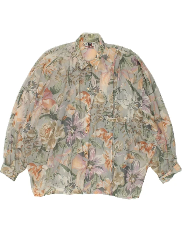 Exquisite Craftsmanship Street Cool VINTAGE Womens Shirt Blouse UK 20 2XL Green Floral Exquisite Craftsmanship Street Cool VINTAGE Womens Shirt Blouse UK 20 2XL Green Floral