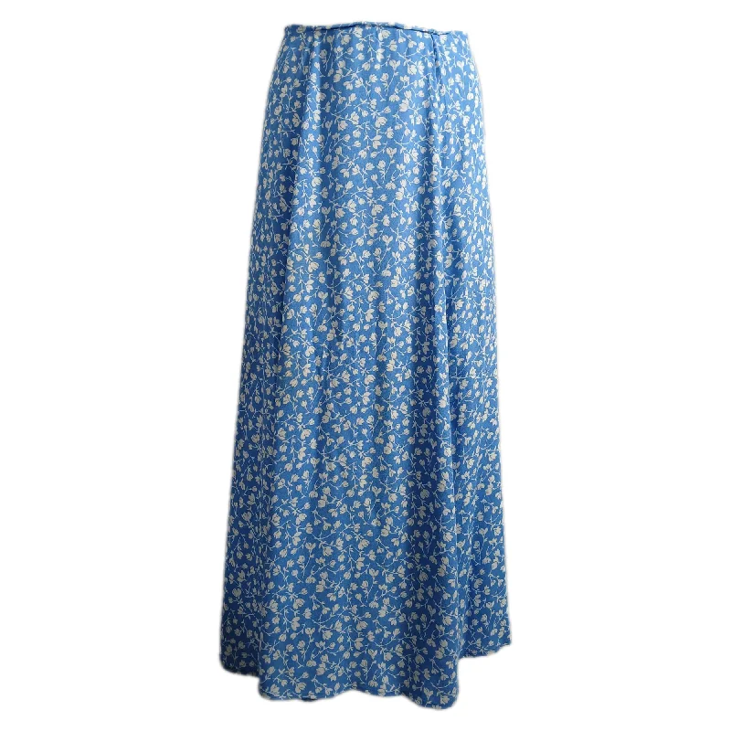 Personalized Series Noble And Elegant Reformation Zoe Floral Print Midi Length Skirt in Light Blue Viscose Personalized Series Noble And Elegant Reformation Zoe Floral Print Midi Length Skirt in Light Blue Viscose