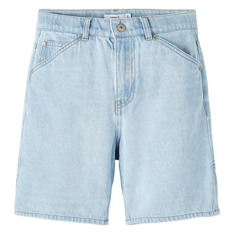 Stand-up collar design Name it Light Blue Denim Ben Straight Denim Shorts