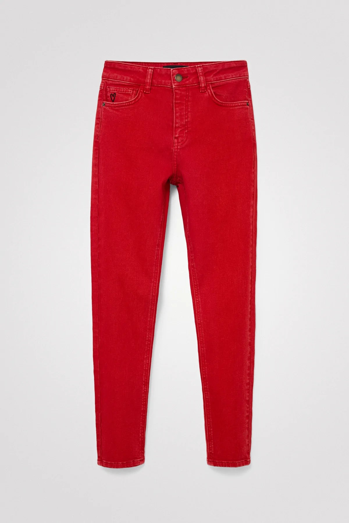Minimal Style Warm And Comfortable Desigual Skinny Fit Red Jeans