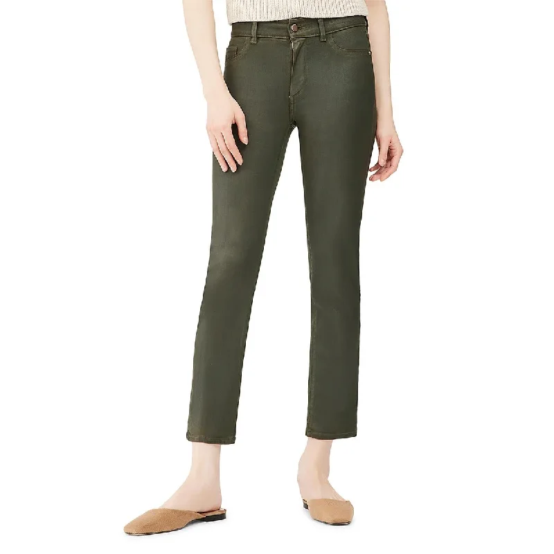 Street Cool Trendy And Casual DL1961 Womens Mara Coated Denim Straight Leg Jeans
