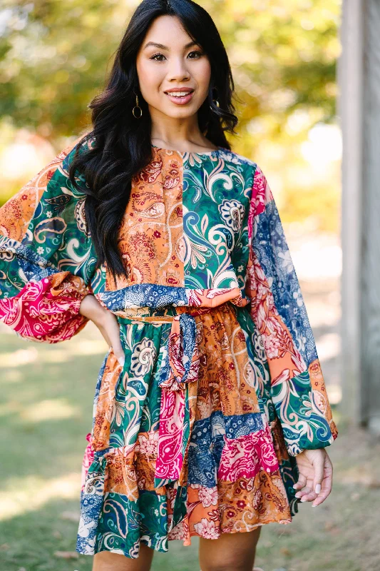 Lazy Home New Found Love Green Paisley Dress