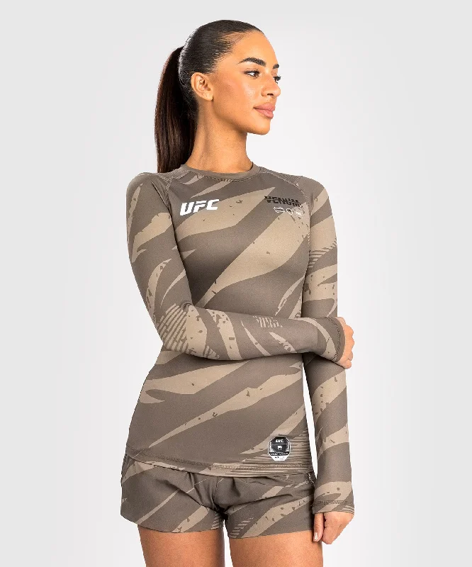 Multifunctional Style Bottom And Versatile UFC Adrenaline by Venum Fight Week Women’s Performance Long Sleeve Rashguard - Desert Camo Multifunctional Style Bottom And Versatile UFC Adrenaline by Venum Fight Week Women’s Performance Long Sleeve Rashguard - Desert Camo