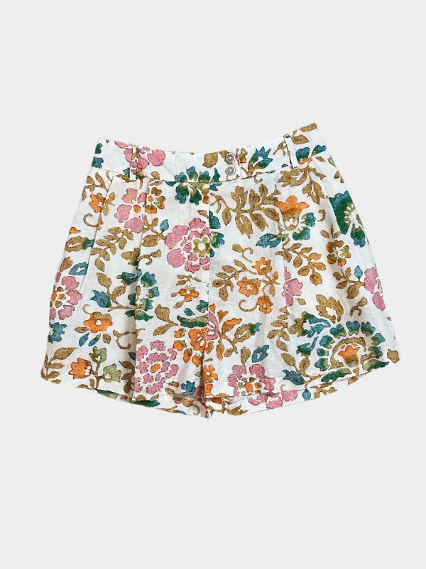 French Style Celebrity Style Floral Shorts