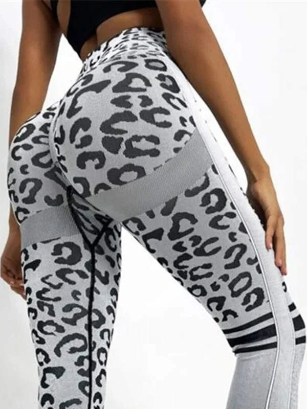 Fashionable and casual ZASUWA Female Leopard Scrunch Bum Quick-dry Leggings