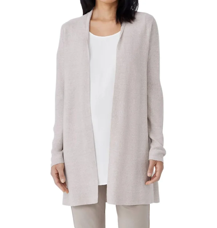Personalized Wear Short Design Long Cardigan In Natural/white