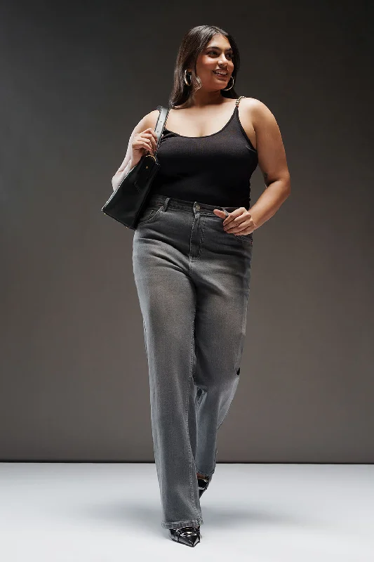 Creative Prints High-quality Fabrics Toned-Down Curve Straight Fit Jeans