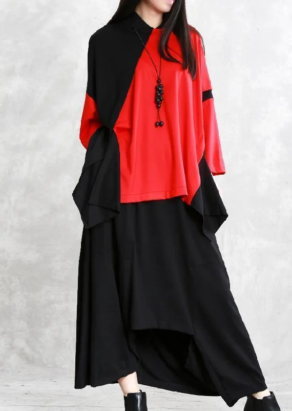 Personalized Wear Luxury Style Handmade patchwork cotton spring shirts black red top Personalized Wear Luxury Style Handmade patchwork cotton spring shirts black red top