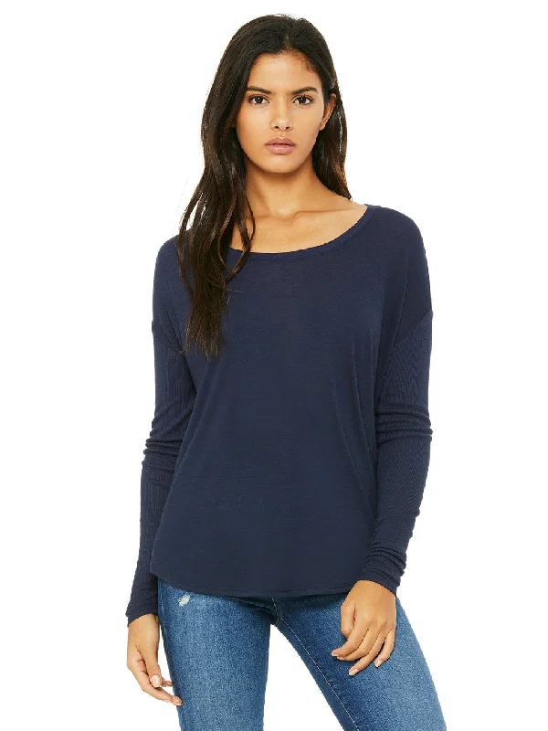Exquisite Craftsmanship Comfortable Series Bella+Canvas Ladies Flowy Long Sleeve T-Shirt with 2x1 Sleeves Exquisite Craftsmanship Comfortable Series Bella+Canvas Ladies Flowy Long Sleeve T-Shirt with 2x1 Sleeves