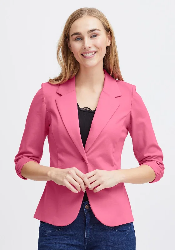 Sweet Girl Fransa Zablazer Gathered Sleeve Blazer, Pink