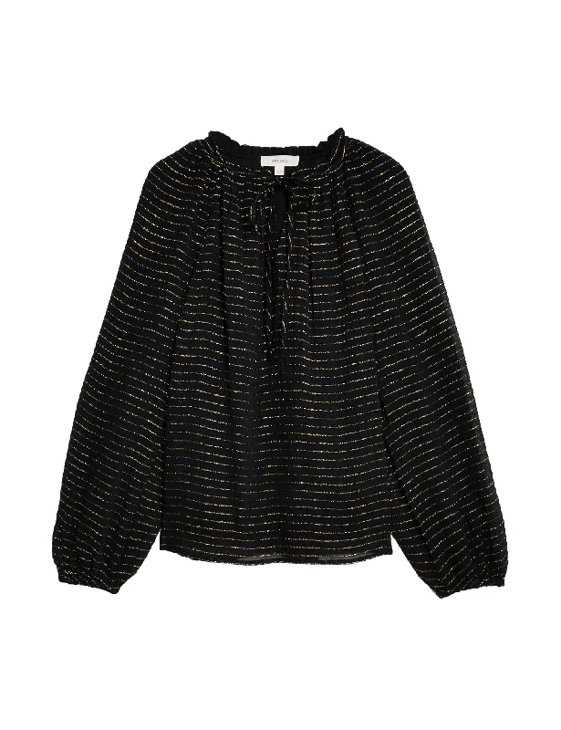 Autumn Selection Boutique Recommendation Sparkly Tie Neck Blouse