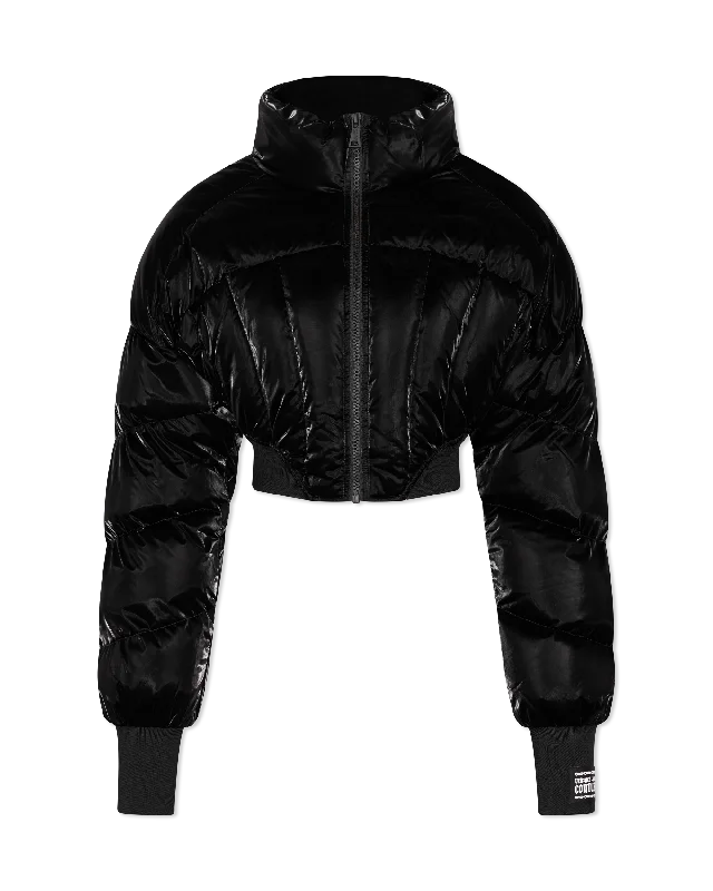 Embroidery Design Exclusive Customization Crop Puffer Jacket