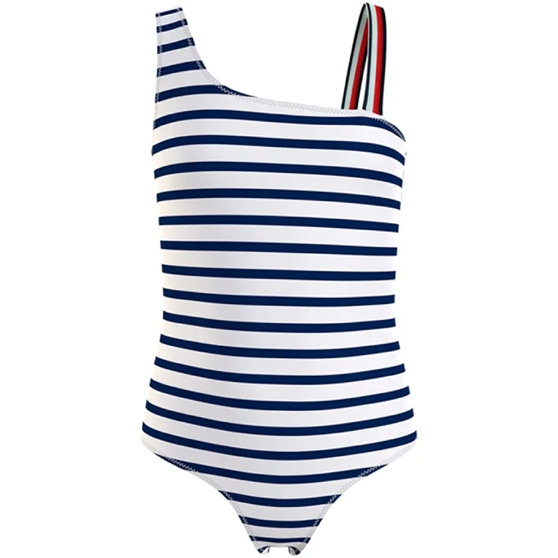 Sports Yoga Style Tommy Hilfiger Swim Suit Breton Stripe Navy