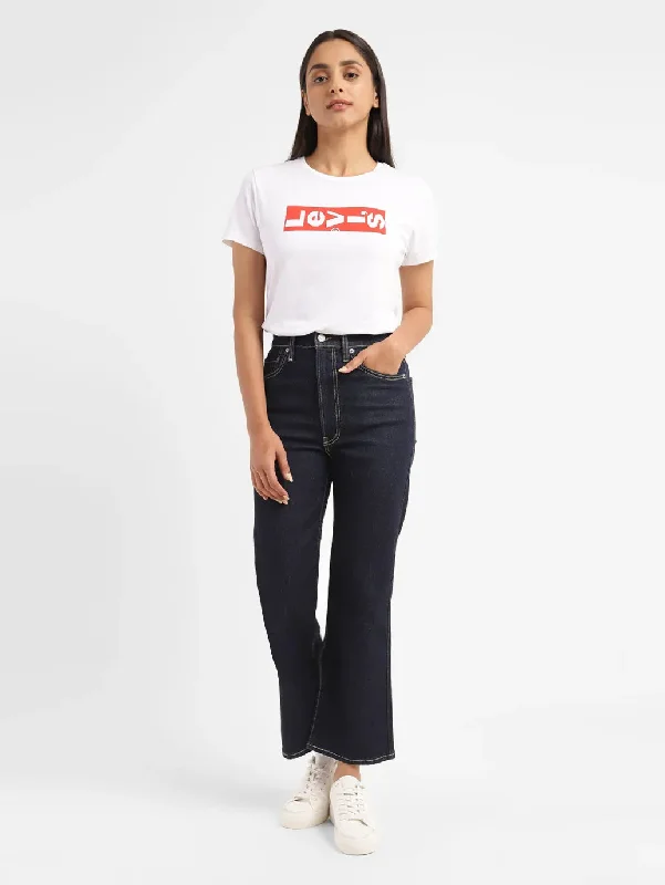Celebrity Picks Denim Design Women's High Rise Ribcage Crop Bootcut Jeans