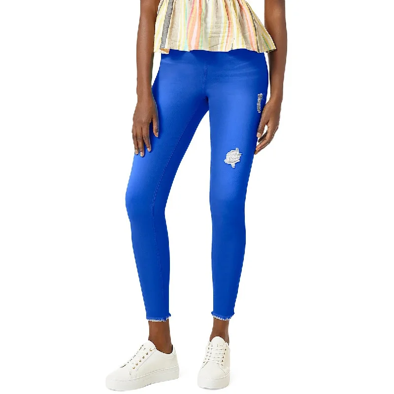 French Style Luxury Style Hue Womens Distressed Rayon Jeggings
