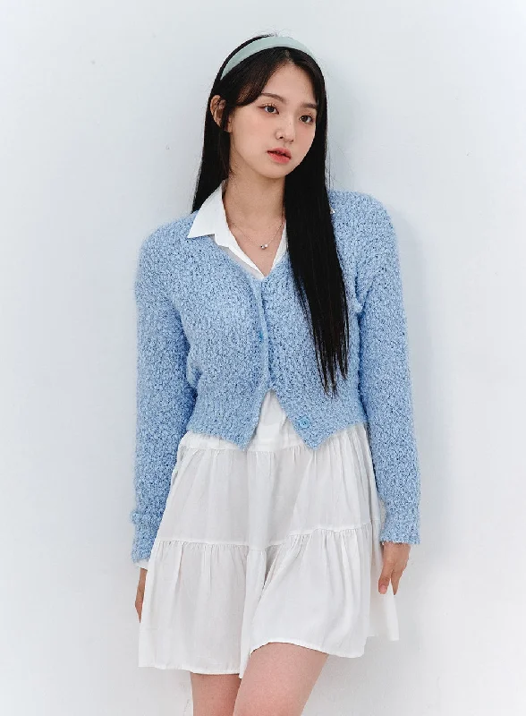 Personalized Design French Style Cozy Bouclé Cardigan OO316
