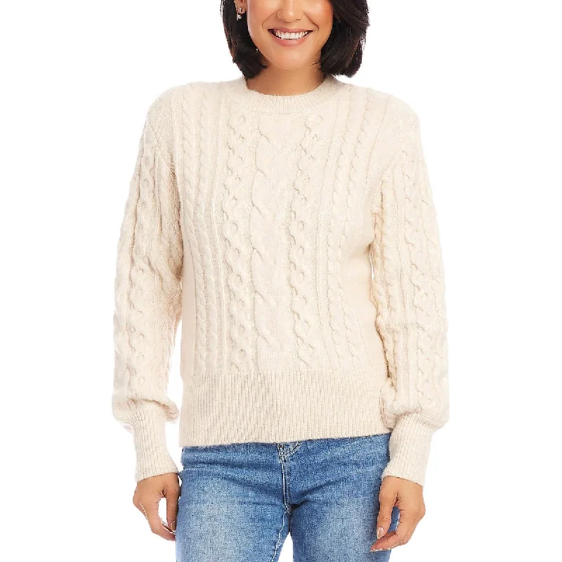 Single item design Womens Cable Knit Long Sleeves Crewneck Sweater