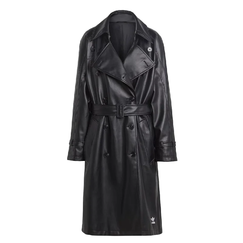 Cool Style adidas - Women's Adicolor Trefoil Faux Leather Trench Coat (II6083)