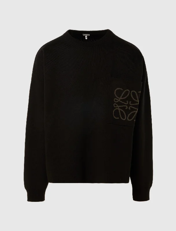 Simple Matching Simple And Comfortable ANAGRAM POCKET SWEATER