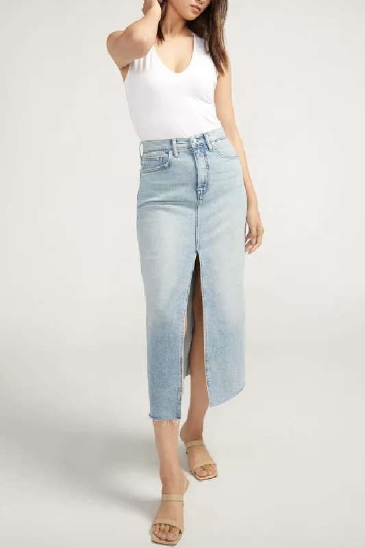 High Street Style Elegant And Noble Front Slit Mini Skirt