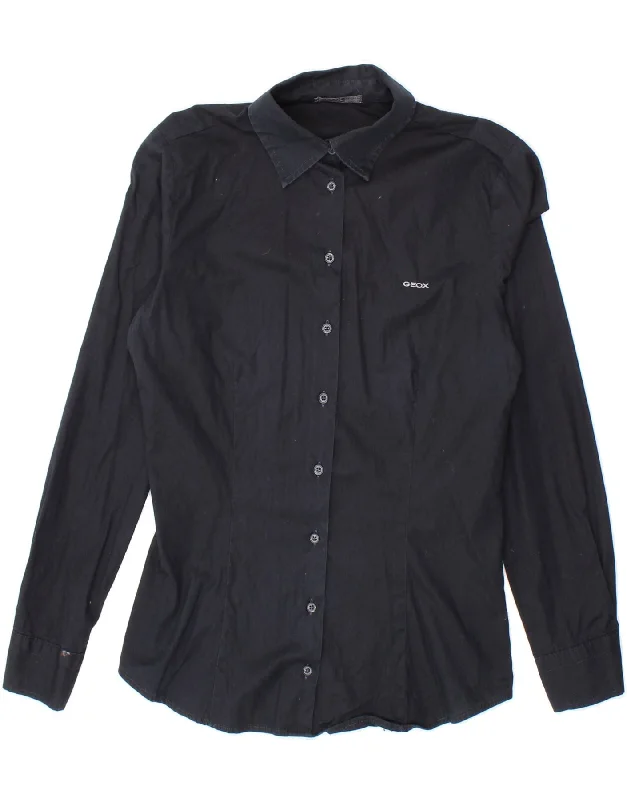Integrated Design Advanced Customization GEOX Womens Shirt UK 10 Small Navy Blue Cotton