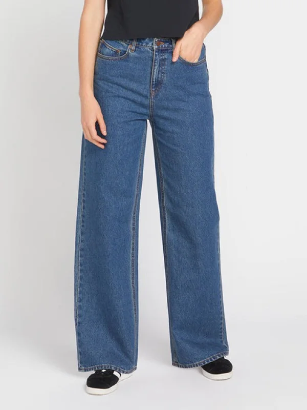 Classic Color Comfortable Design Stoned Boyfriend High Rise Jeans