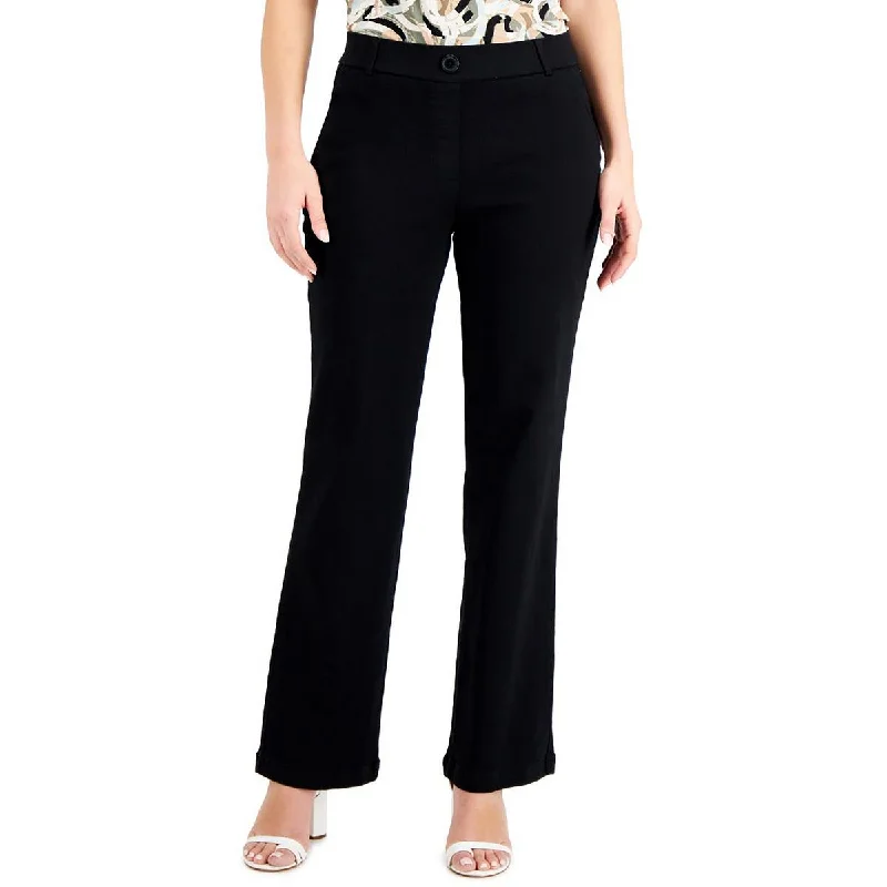 Trendy And Casual Modern Tailoring Kasper Womens Mid-Rise Pull On Wide Leg Jeans