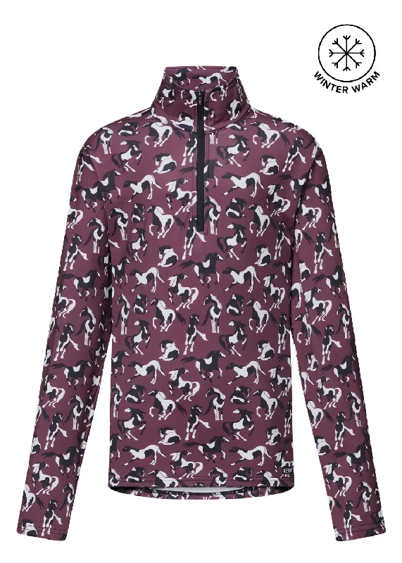 Simple Matching Avant-garde Design Kids On Course Quarter Zip Fleece Tech Top