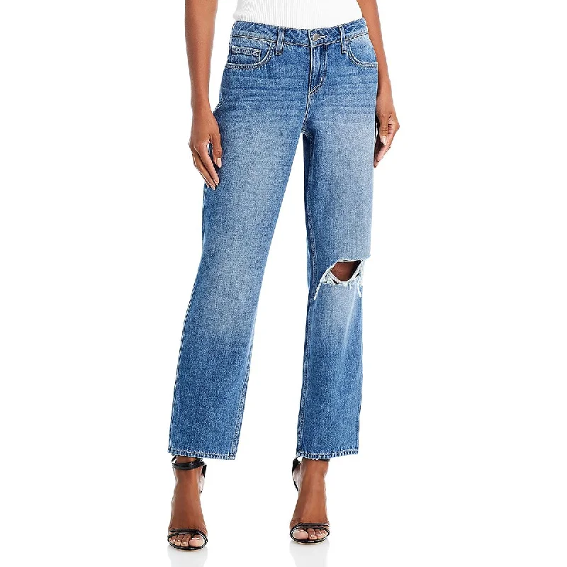 Fashion Classic Simple And Comfortable L'Agence Womens High Rise Distressed Straight Leg Jeans