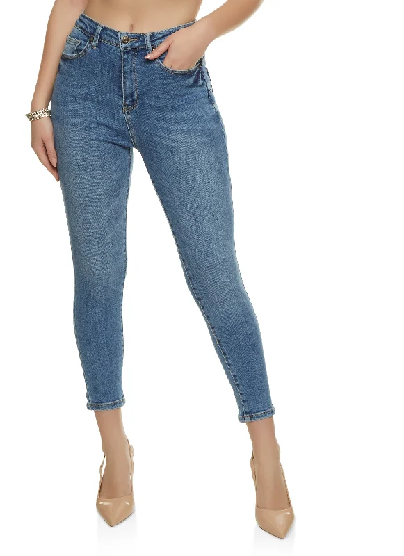 Fashionable and casual WAX Whiskered Cropped Skinny Jeans