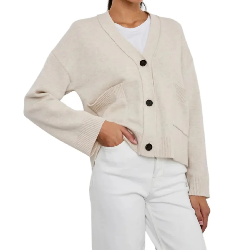 Dynamic Fashion Lindi Cardigan In Oatmeal