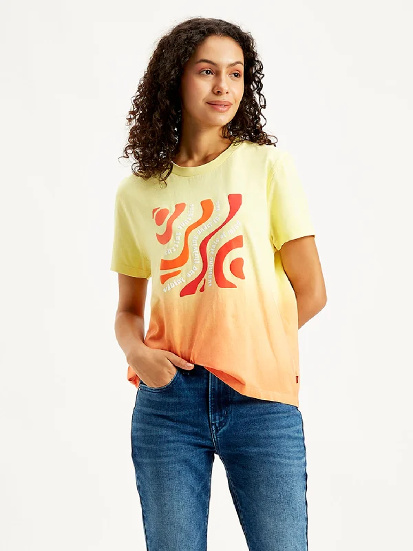 Comfortable And Cold-proof Simple And Comfortable Women's Ombre Straight Fit T-Shirt Comfortable And Cold-proof Simple And Comfortable Women's Ombre Straight Fit T-Shirt
