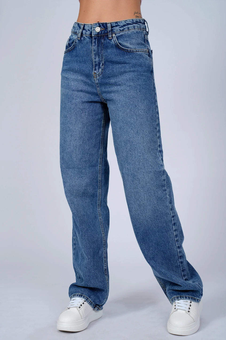 Personalized Wear French Style Light Blue Mom Fit Loose Jeans