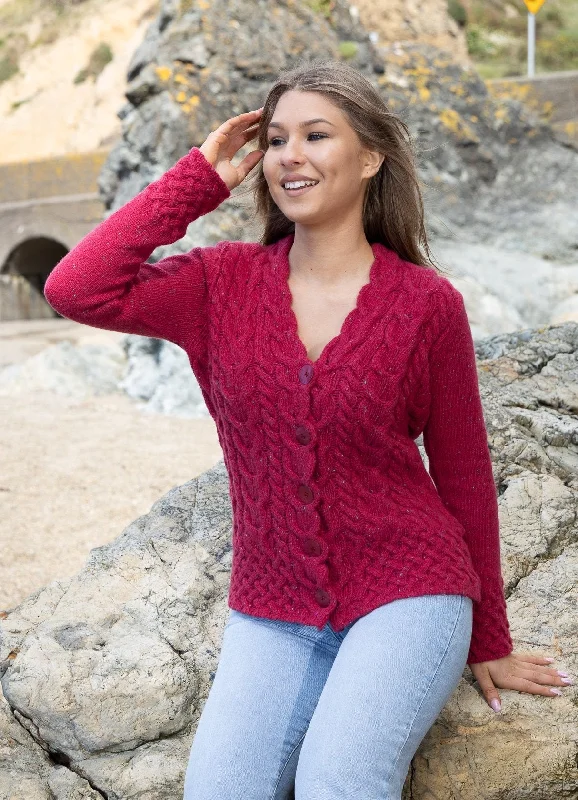 Street Cool Fashion Elements IrelandsEye Women's Horseshoe Aran Cardigan | Bramble Berry