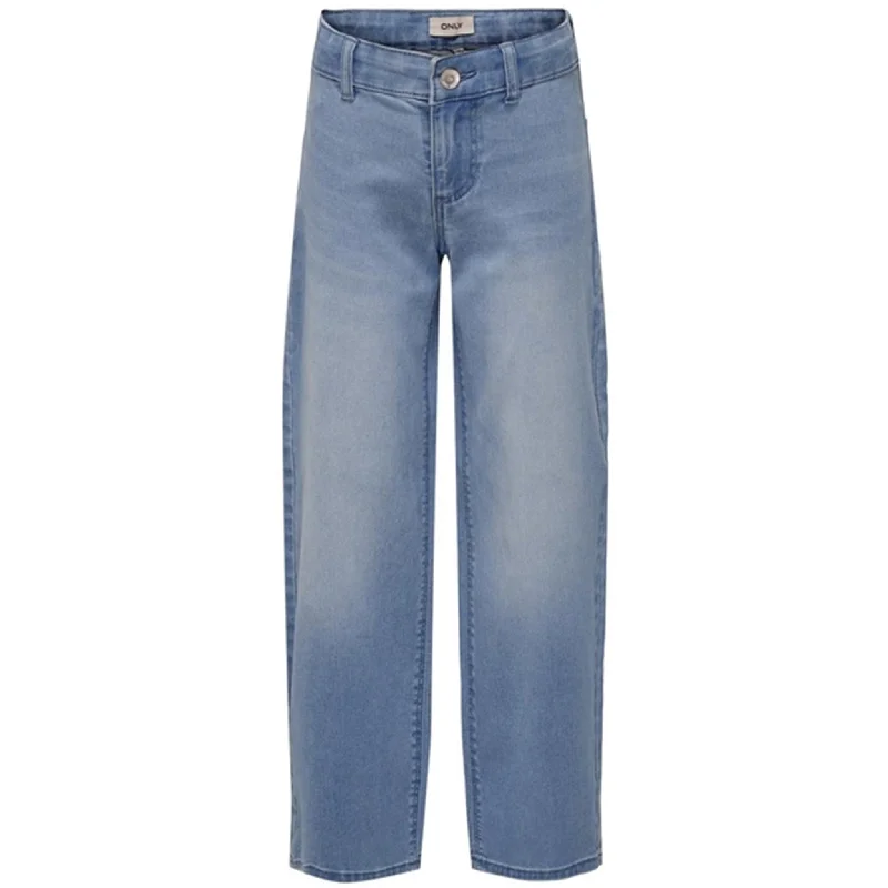 End Of The Year New Products Kids ONLY Light Blue Denim Sylvie Clean Wide Leg Denim Jeans Noos