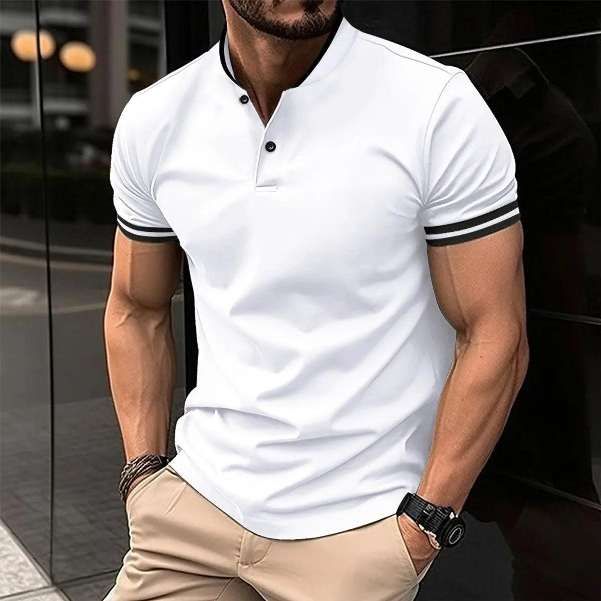 Elegant Design Avant-garde Design Casual Short-Sleeved Men Polo Shirt