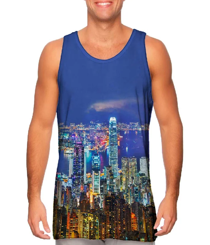 Noble And Elegant Wearable At Home Or Out Glowing Hong Kong Night Skyline