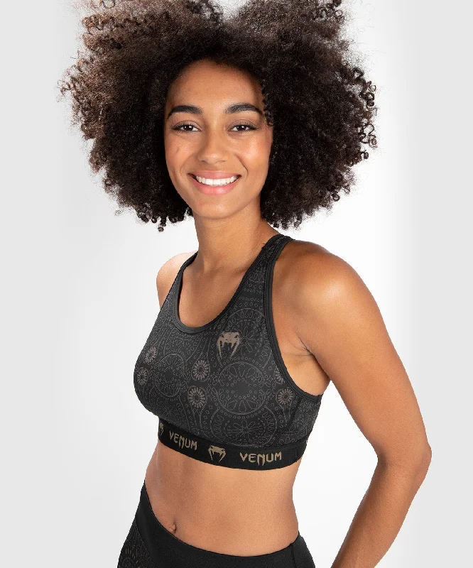Fashionable And Versatile Luxury And Elegant Venum Women Santa Muerte Dark Side - Sport Bra - Black/Brown Fashionable And Versatile Luxury And Elegant Venum Women Santa Muerte Dark Side - Sport Bra - Black/Brown