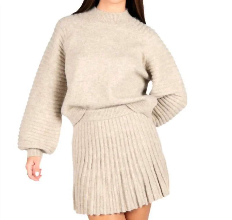 Sports Trend Personalized Clothing Kat Sweater Top In Heathered Oat