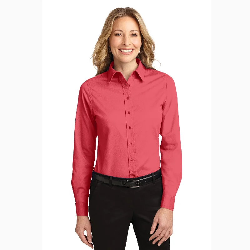 Spring Fashion New Products Port Authority Women's Solid Hibiscus Long Sleeve Shirt